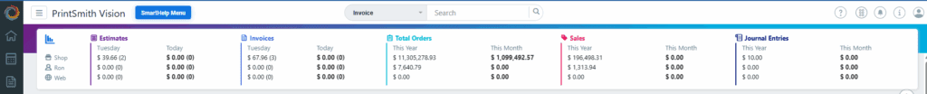Total Widget in PrintSmith